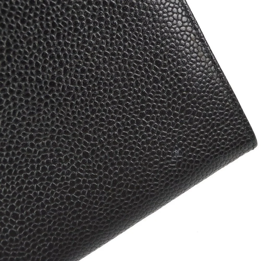 Chanel Long Bifold Wallet Purse Black Calfskin